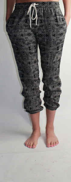 Roxy-Harem-Pants-Black-White-Front